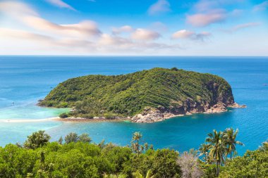 Hava panoramik Koh Mae Samui Adası, bir yaz günü Tayland