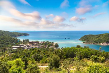 Koh Samui Adası, Tayland bir yaz günü hava panoramik