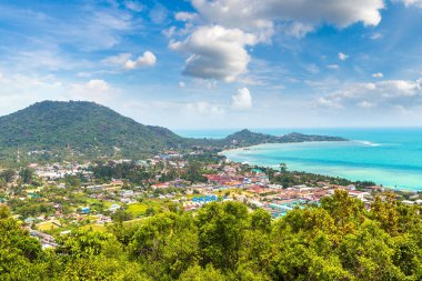 Koh Samui Adası, Tayland bir yaz günü hava panoramik