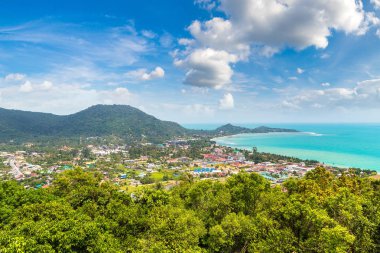 Koh Samui Adası, Tayland bir yaz günü hava panoramik