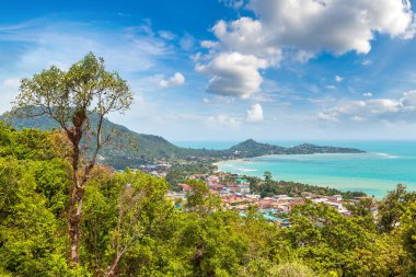 Koh Samui Adası, Tayland bir yaz günü hava panoramik