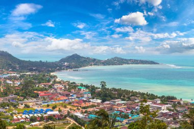 Koh Samui Adası, Tayland bir yaz günü hava panoramik