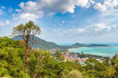 Koh Samui Adası, Tayland bir yaz günü hava panoramik