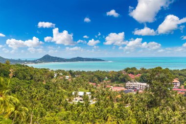 Koh Samui Adası, Tayland bir yaz günü hava panoramik