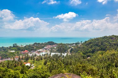 Koh Samui Adası, Tayland bir yaz günü hava panoramik
