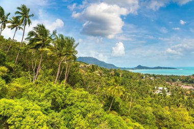 Koh Samui Adası, Tayland bir yaz günü hava panoramik