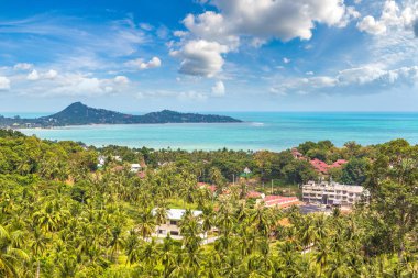 Koh Samui Adası, Tayland bir yaz günü hava panoramik