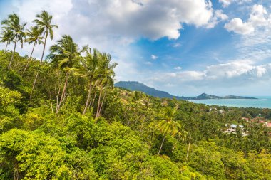 Koh Samui Adası, Tayland bir yaz günü hava panoramik