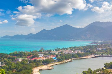 Koh Samui Adası, Tayland bir yaz günü hava panoramik