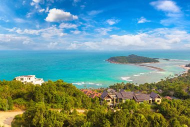 Koh Samui Adası, Tayland bir yaz günü hava panoramik