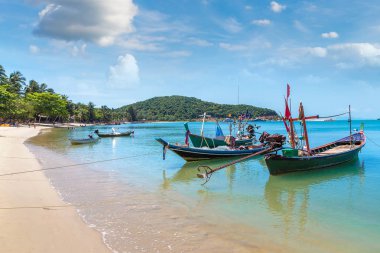 Koh Samui Adası, Tayland bir yaz günü balıkçı teknesi