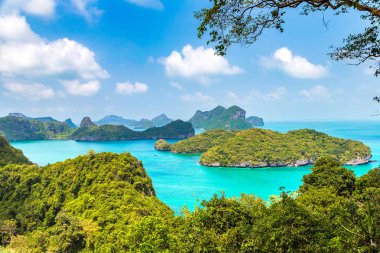 Bir yaz günü Mu Ko Ang Thong Milli Parkı, Tayland hava panoramik görünümü