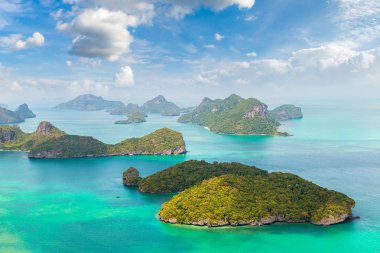 Bir yaz günü Mu Ko Ang Thong Milli Parkı, Tayland hava panoramik görünümü