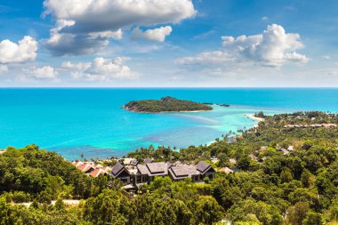Koh Samui Adası, Tayland bir yaz günü hava panoramik