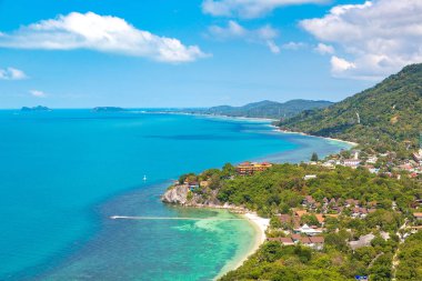 Koh Samui Adası, Tayland bir yaz günü hava panoramik