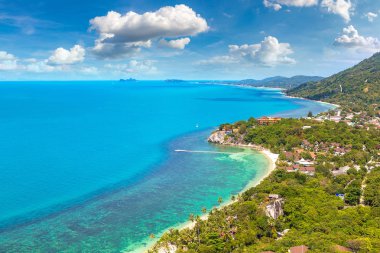 Koh Samui Adası, Tayland bir yaz günü hava panoramik