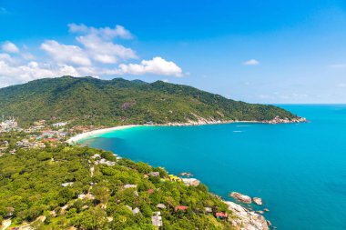 Koh Samui Adası, Tayland bir yaz günü hava panoramik