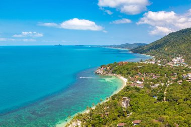 Koh Samui Adası, Tayland bir yaz günü hava panoramik