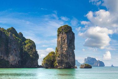 Ao Pai Plong beach, Krabi, Tayland, bir yaz günü