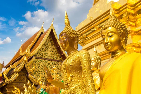 Golden Pagoda Wat Phra Doi Suthep Chiang Mai Thailandia Una — Foto Stock