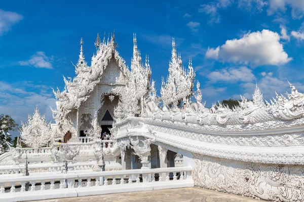 Vita Templet Wat Rong Khun Chiang Rai Thailand Sommardag — Stockfoto