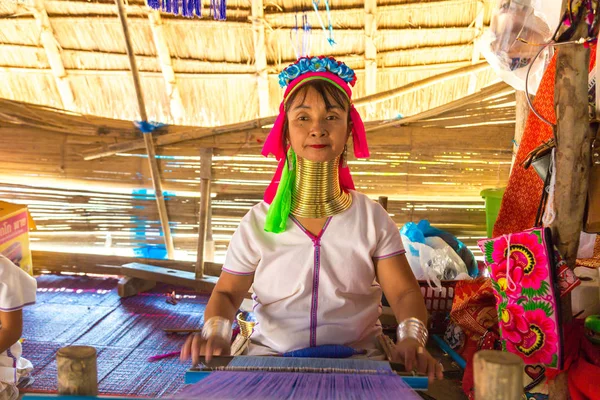 Chiang Rai Tajlandia Marca 2018 Portret Kobiety Długą Szyję Wiosce — Zdjęcie stockowe