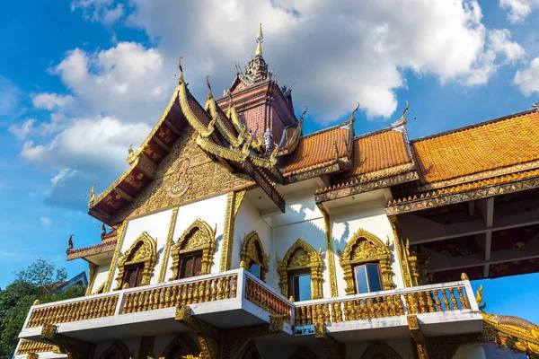 Wat Buppharam Buddhistischer Tempel Chiang Mai Thailand Einem Sommertag — Stockfoto