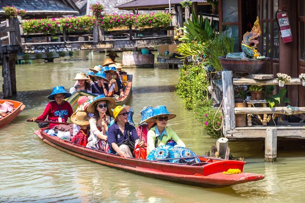 Pattaya Tailandia Marzo 2018 Mercado Flotante Pattaya Tailandia Día Verano — Foto de Stock