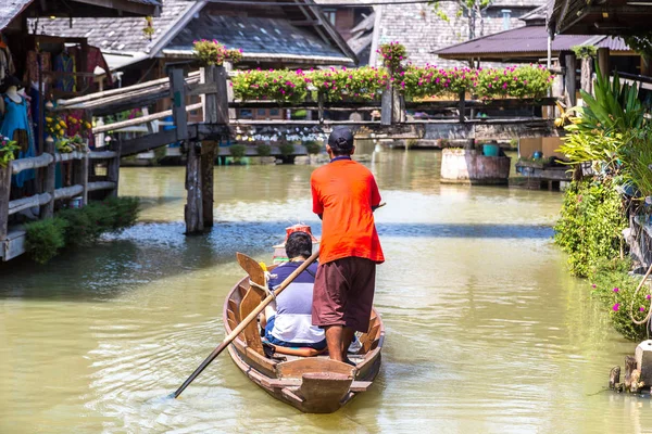 Mercado Flotante Pattaya Tailandia Día Verano — Foto de Stock