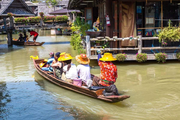 Mercado Flotante Pattaya Tailandia Día Verano — Foto de Stock