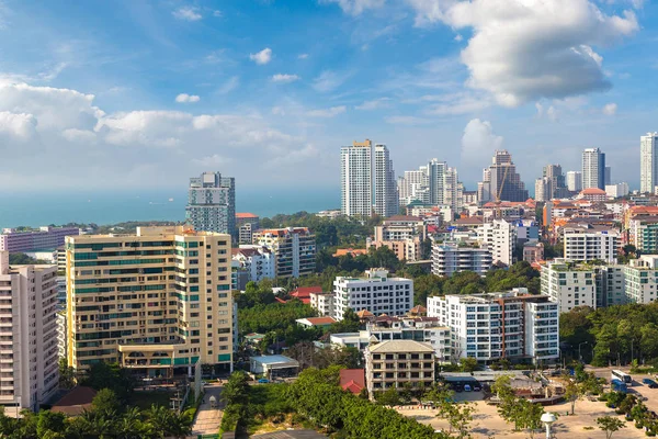 Vista Aérea Panorâmica Golfo Pattaya Tailândia Dia Verão — Fotografia de Stock