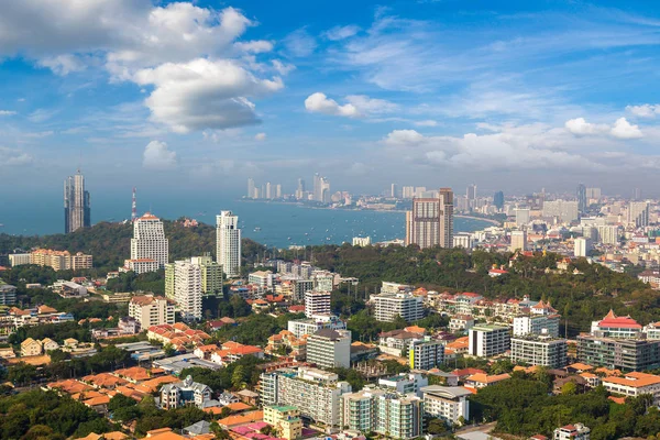 Vista Aérea Panorâmica Golfo Pattaya Tailândia Dia Verão — Fotografia de Stock