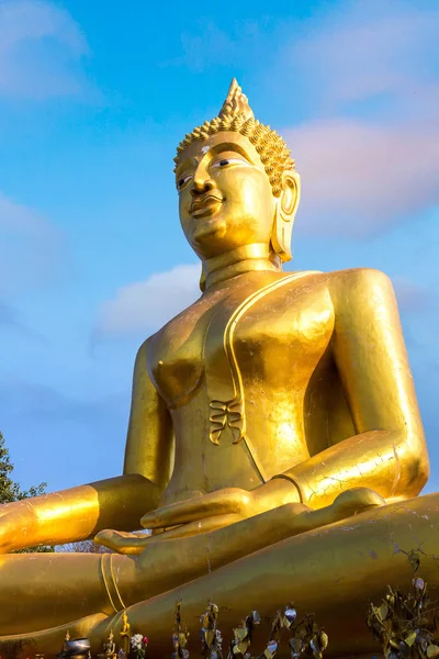 Zlatý Velký Buddha Pattaya Thajsko Letním Dni — Stock fotografie