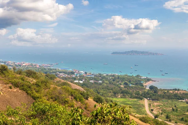 Panoramatický Letecký Pohled Ostrov Koh Lan Thajsko Letním Dni — Stock fotografie