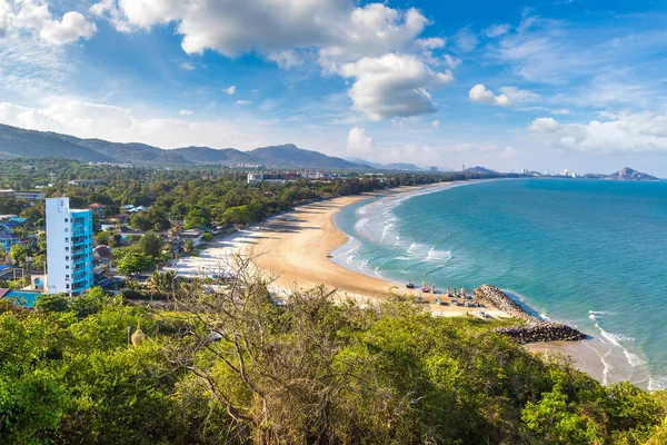 Воздушный Вид Пляж Хуа Хин Таиланде Прекрасный Летний День — стоковое фото