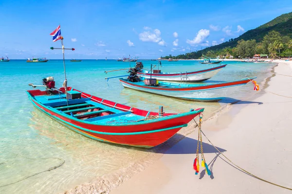 Barco Pescador Tradicional Madera Isla Koh Phangan Tailandia Día Verano — Foto de Stock