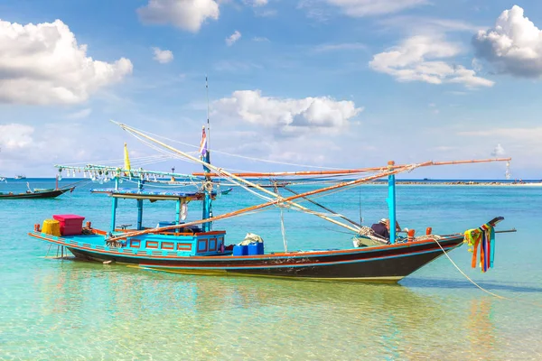 Bateau Pêcheur Traditionnel Bois Sur Île Koh Phangan Thaïlande Dans — Photo