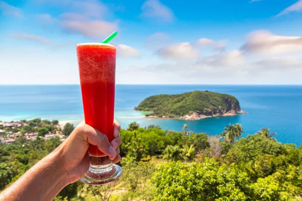 Färsk Ekologisk Vattenmelon Skaka Restaurangen Koh Phangan Thailand Sommardag — Stockfoto