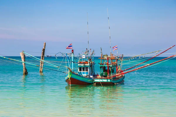 Barco Pescador Madeira Tradicional Ilha Koh Phangan Tailândia Dia Verão — Fotografia de Stock