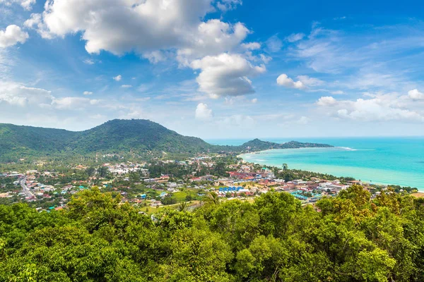 Vue Aérienne Panoramique Île Koh Samui Thaïlande Dans Une Journée — Photo