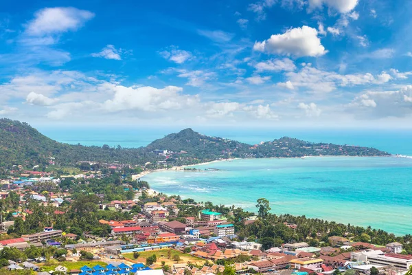 Koh Samui Adası, Tayland bir yaz günü hava panoramik