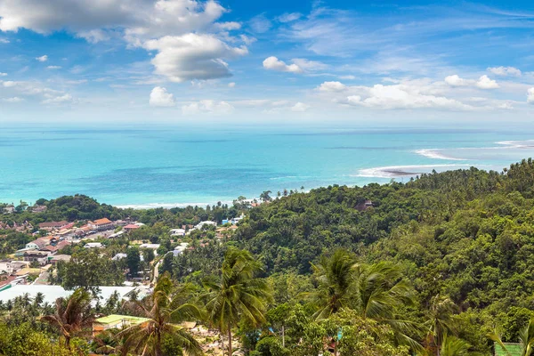 Vue Aérienne Panoramique Île Koh Samui Thaïlande Dans Une Journée — Photo