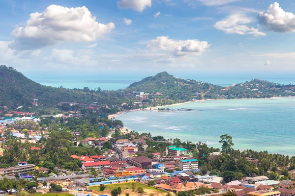 Panorama Luftaufnahme Der Insel Koh Samui Thailand Einem Sommertag — Stockfoto