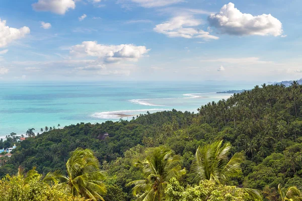 Vista Aérea Panorâmica Ilha Koh Samui Tailândia Dia Verão — Fotografia de Stock