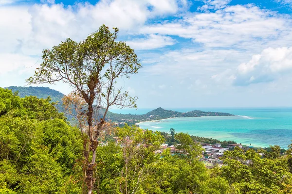 Panoramatický Letecký Pohled Ostrově Koh Samui Thajsko Letním Dni — Stock fotografie