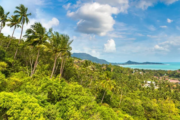 Koh Samui Adası, Tayland bir yaz günü hava panoramik