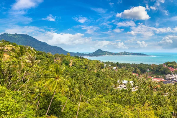 Panoramatický Letecký Pohled Ostrově Koh Samui Thajsko Letním Dni — Stock fotografie