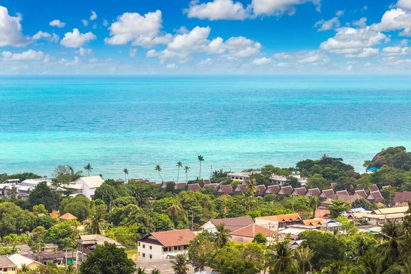 Vue Aérienne Panoramique Île Koh Samui Thaïlande Dans Une Journée — Photo