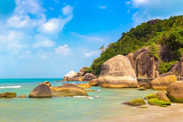 Silver Beach Sur Île Koh Samui Thaïlande Dans Une Journée — Photo