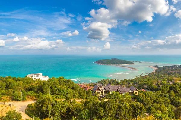 Vue Aérienne Panoramique Île Koh Samui Thaïlande Dans Une Journée — Photo